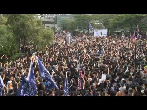 Hong Kong pro-democracy protesters gather in the Central District