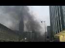 Black smoke engulfs Paris's Gare de Lyon after arson on fringes of protest