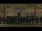 Anti riot police blocks access in Moscow city centre during protest