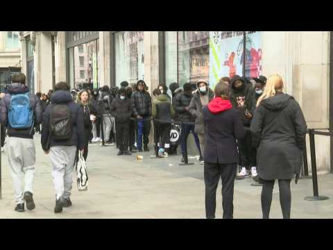 Shops reopen on London's Oxford Street amid restrictions easing in England