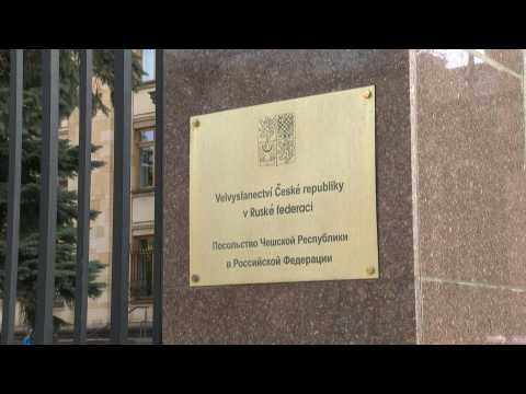Images of the Czech embassy in Moscow ahead of the expulsion of 20 diplomats