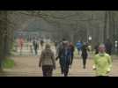 Parisians exercise near Eiffel Tower on second day of new lockdown