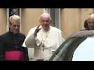 Pope Francis arrives for private mass in Rome