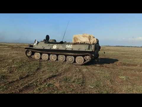 Tank units of the Russian Black Sea fleet hold military drills in Crimea