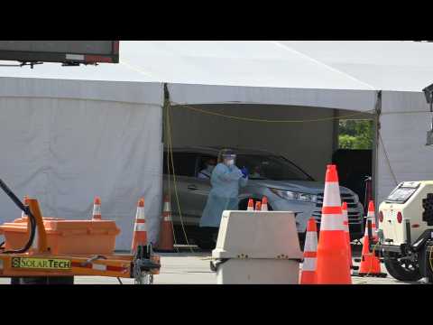 Cars line up at COVID-19 test site in Miami as Florida cases surge