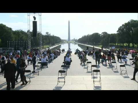 People gather in Washington ahead of mass anti-racism protest