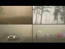 Thick smoke from wildfires shrouds highway in Oregon