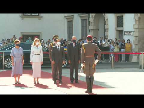 Ukrainian President Volodymyr Zelensky arrives in Vienna