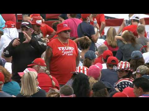 Trump supporters await president's arrival at rally in Jacksonville
