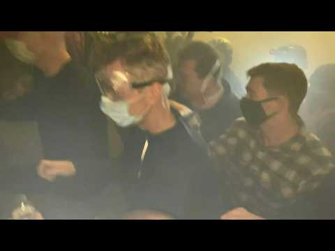 Portland Mayor amid tear gas in front line of a protest against Federal intervention
