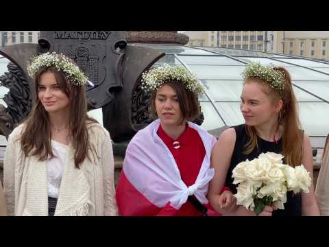Belarusian women call for end of police violence on 15th day of protests