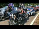 Drivers and bikers gather at pro-Trump rally in Oregon