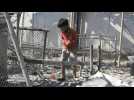 Morning after Greece's main migrant camp is ravaged by huge blaze
