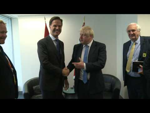 UK PM Boris Johnson meets with Dutch counterpart at the UN