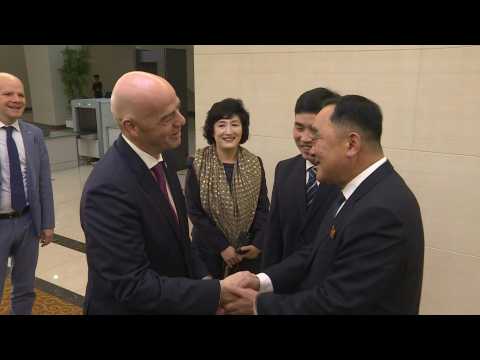 FIFA President Infantino arrives in Pyongyang for North-South Korea match