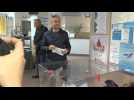 Polish politician Robert Biedron votes in the parliamentary elections