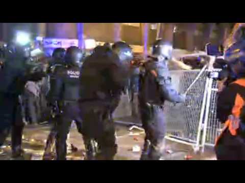 Police face off with Catalan separatists in Barcelona