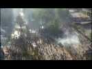 Thousands gather in main plaza in Chile's capital