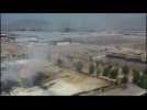 Drone images of Chile torched factory where 5 people died
