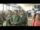 Riot police outside Hong Kong airport ahead of expected protest