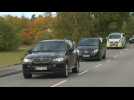 Cars arrive at venue where US-North Korea talks are expected to take place