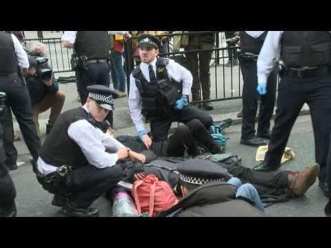 Extinction Rebellion activists demonstrate around Westminster