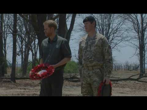 Prince Harry lays wreath for soldier killed in Malawi elephant attack