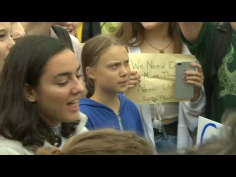Greta Thunberg joins students in DC for climate protest