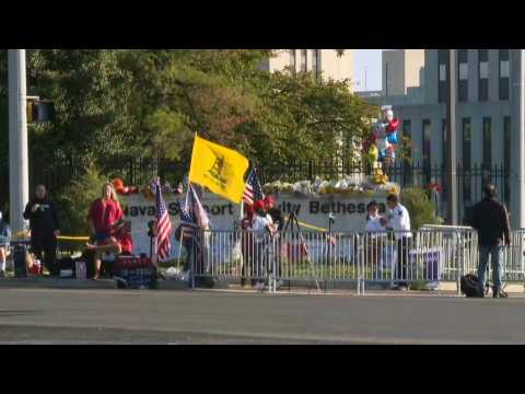Trump supporters gather outside Walter Reed hospital near Washington