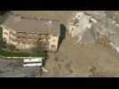 Aerial images of flooded French region where 8 people are missing
