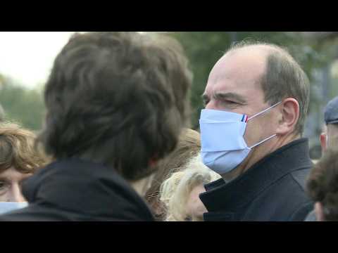 French Prime minister in crowd to pay tribute to decapitated teacher
