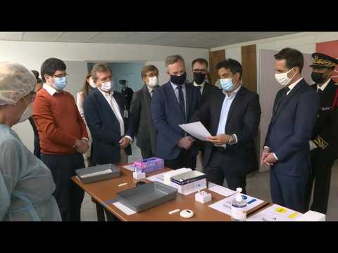 French Transport Minister visits Covid test centre at Orly airport