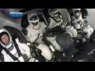Astronauts strapped into SpaceX Crew Dragon for ISS launch