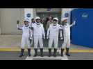 Astronauts say goodbye to family ahead of SpaceX launch