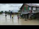 Tropical storm Molave leaves flooded streets in Philippine town