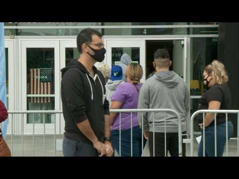 Voters line up in Los Angeles on second day of early voting