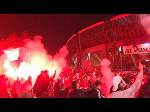 Napoli fans pay last tribute to Maradona outside San Paolo stadium
