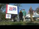 Images of the venue ahead of the US vice presidential debate in Utah