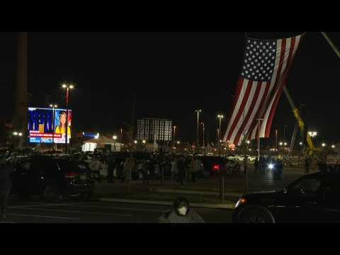 Biden supporters arrive ahead of victory speech in Wilmington