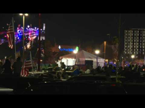 Biden motorcade arrives at Chase Center ahead of victory speech