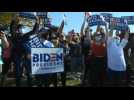 Biden supporters celebrate outside Wilmington venue where he will speak Saturday night