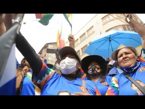 MAS supporters celebrate as Bolivia's Arce takes office