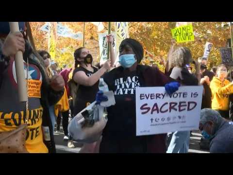 Demonstrators gather in Philadelphia as ballot counting continues