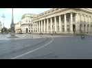 Police patrol empty streets of Bordeaux in France's first weekend of lockdown