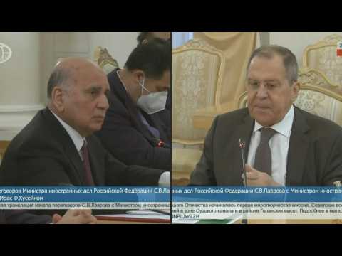 Russian Foreign minister Sergei Lavrov meets with Iraqi counterpart Fuad Hussein