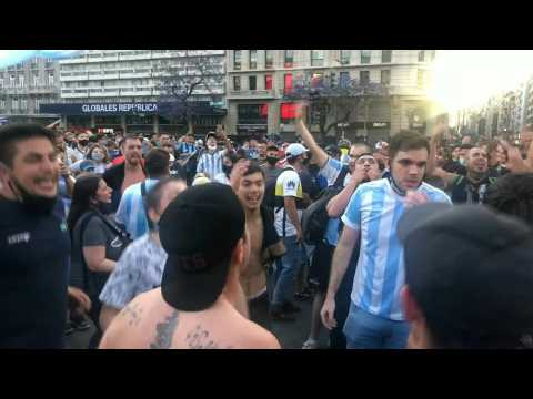 Argentinians gathers at Obelisco Monument to pay tribute to Maradona
