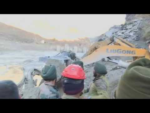 Front loaders used in Indian glacier disaster rescue operation