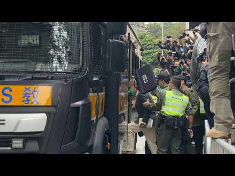 Hong Kong's media tycoon Jimmy Lai leaves court after bail denied