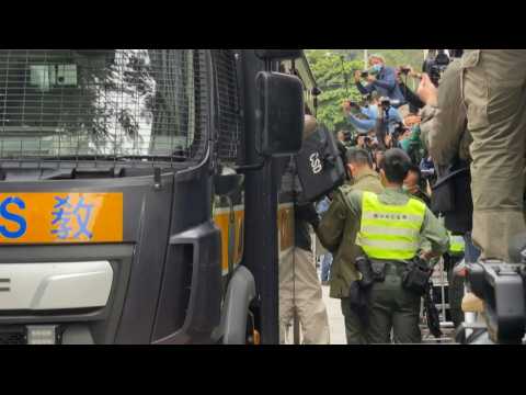 Hong Kong media tycoon arrives for security law bail verdict