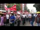 Protesters return to the streets in Mandalay despite yesterday's crackdown